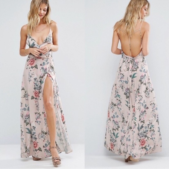 Majorelle Cubano Floral Garden Fairy Wrap Maxi Dress Size Small